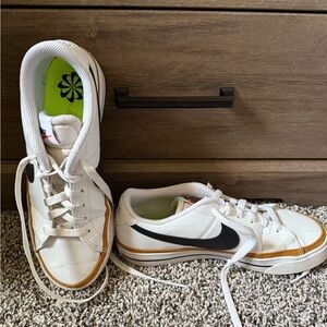Nike White and Neon Green Sneakers